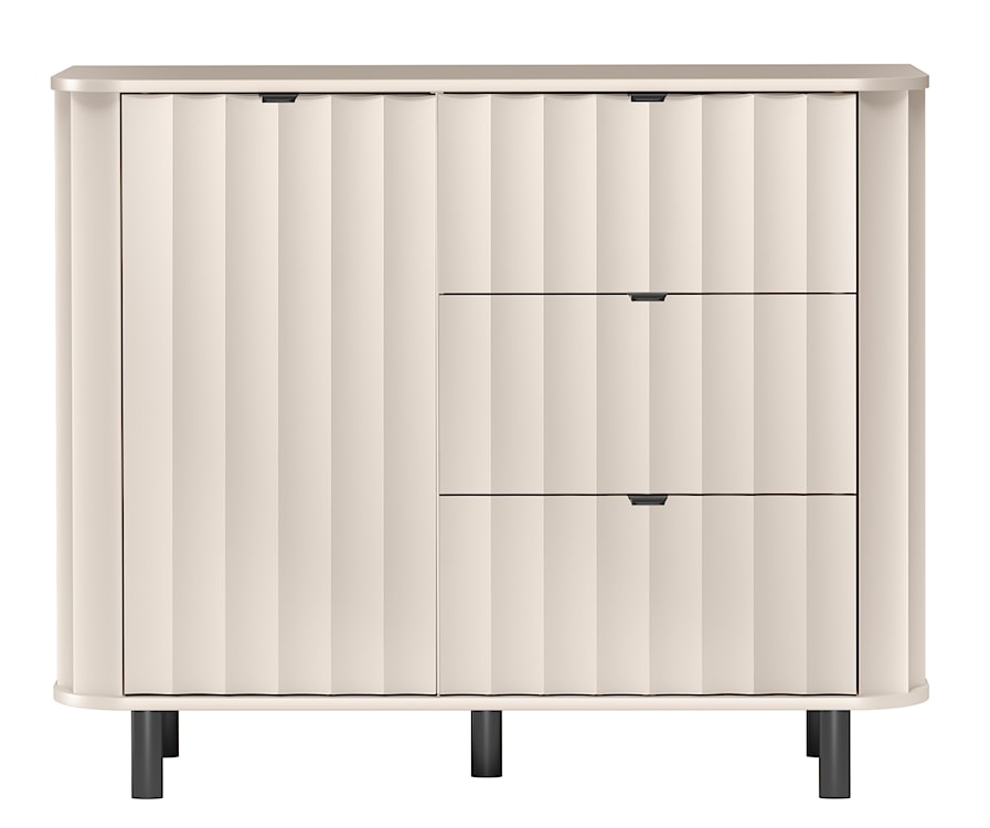 Komoda jednodrzwiowa Novado z trzema szufladami 111 cm kaszmir  - zdjęcie 3