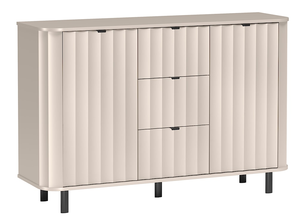 Komoda dwudrzwiowa Novado z trzema szufladami 137 cm kaszmir