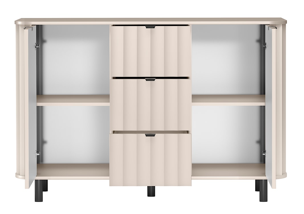 Komoda dwudrzwiowa Novado z trzema szufladami 137 cm kaszmir  - zdjęcie 3