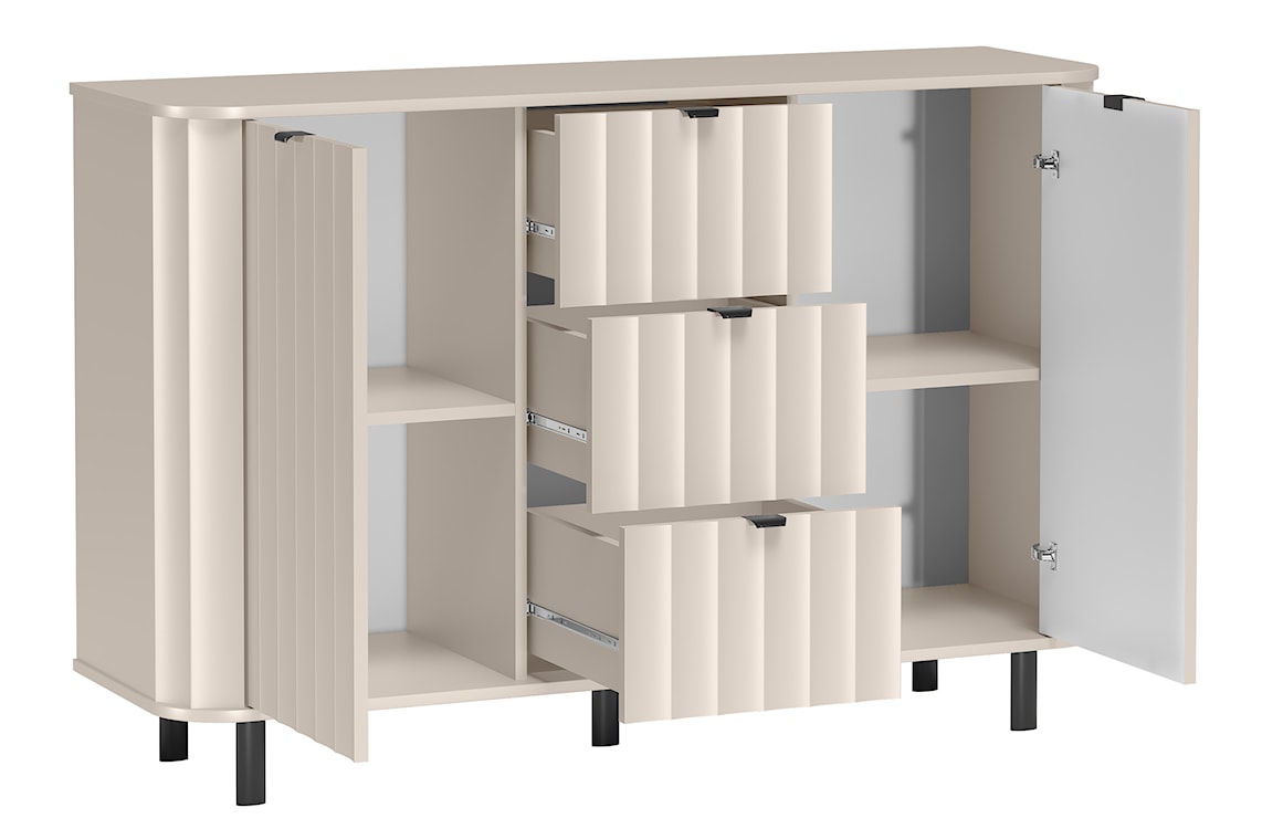 Komoda dwudrzwiowa Novado z trzema szufladami 137 cm kaszmir  - zdjęcie 6