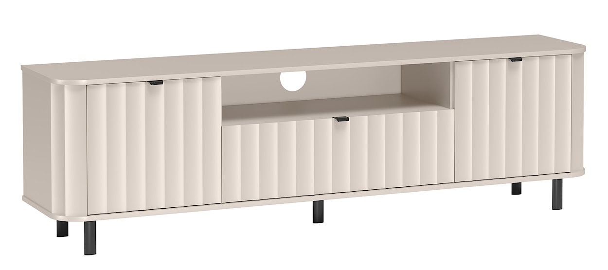 Szafka RTV dwudrzwiowa Novado z szufladą i wnęką 196 cm kaszmir