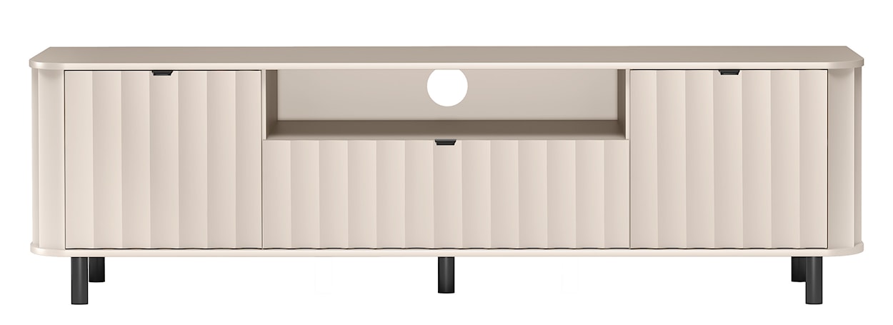 Szafka RTV dwudrzwiowa Novado z szufladą i wnęką 196 cm kaszmir  - zdjęcie 4