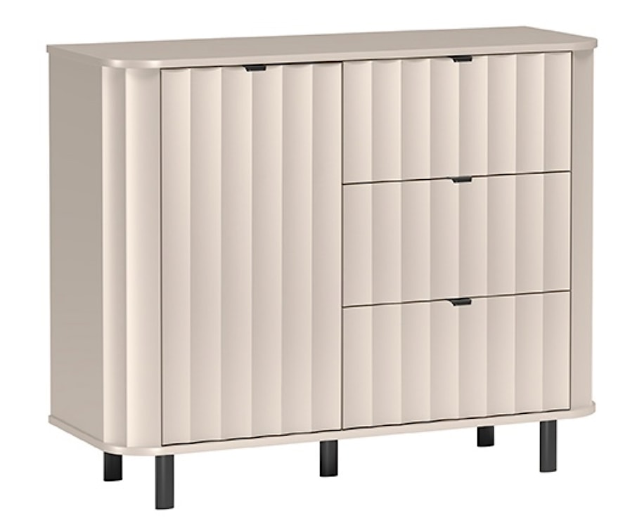 Komoda jednodrzwiowa Novado z trzema szufladami 111 cm kaszmir  - zdjęcie 2
