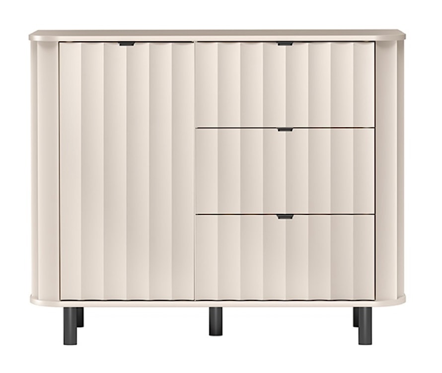 Komoda jednodrzwiowa Novado z trzema szufladami 111 cm kaszmir 