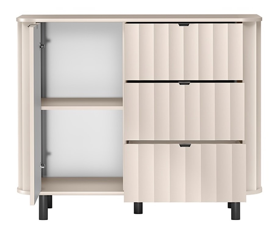 Komoda jednodrzwiowa Novado z trzema szufladami 111 cm kaszmir  - zdjęcie 4