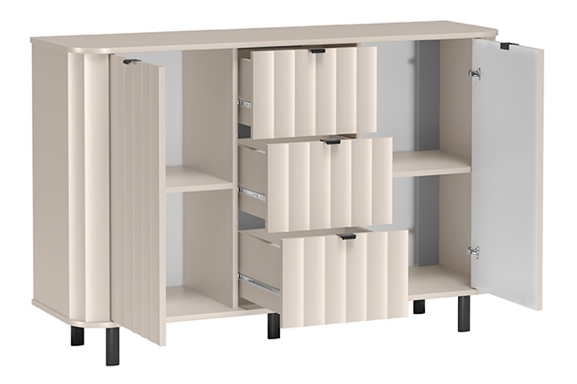 Komoda dwudrzwiowa Novado z trzema szufladami 137 cm kaszmir  - zdjęcie 5