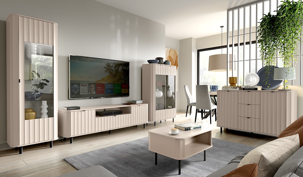 Witryna niska Novado dwudrzwiowa 98 cm kaszmir  - zdjęcie 4