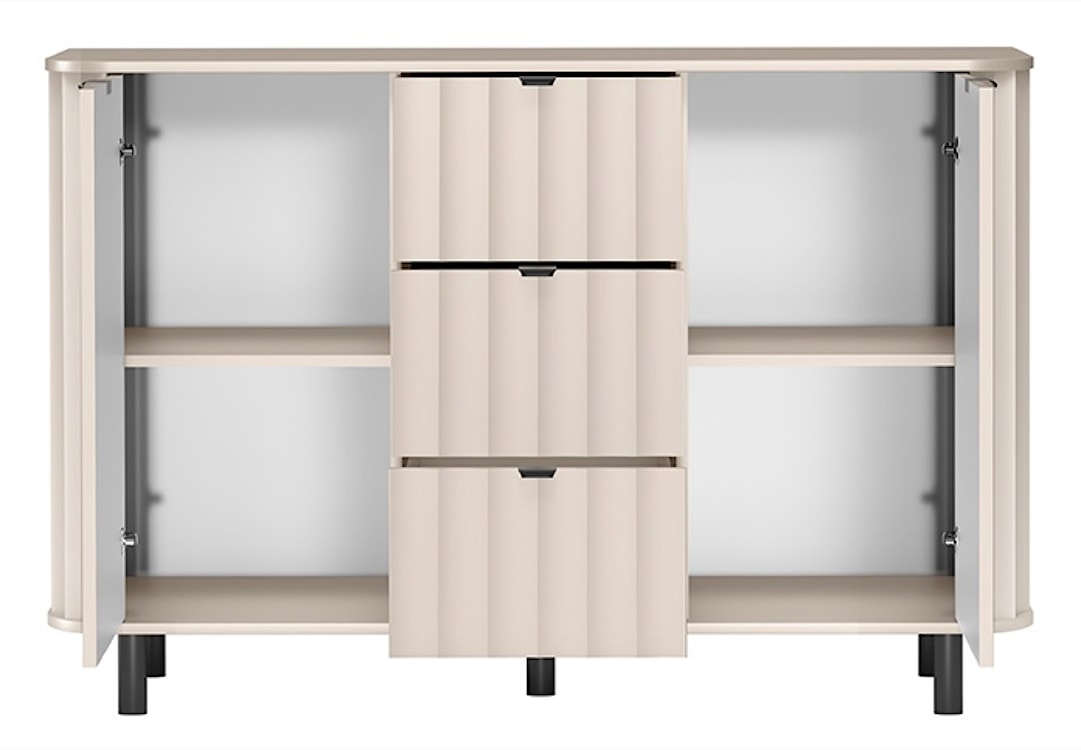 Komoda dwudrzwiowa Novado z trzema szufladami 137 cm kaszmir  - zdjęcie 4