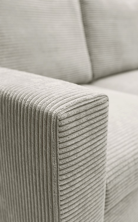 Narożnik z funkcją spania Nalika L-kształtny z pojemnikiem jasnobeżowy sztruks prawostronny  - zdjęcie 7