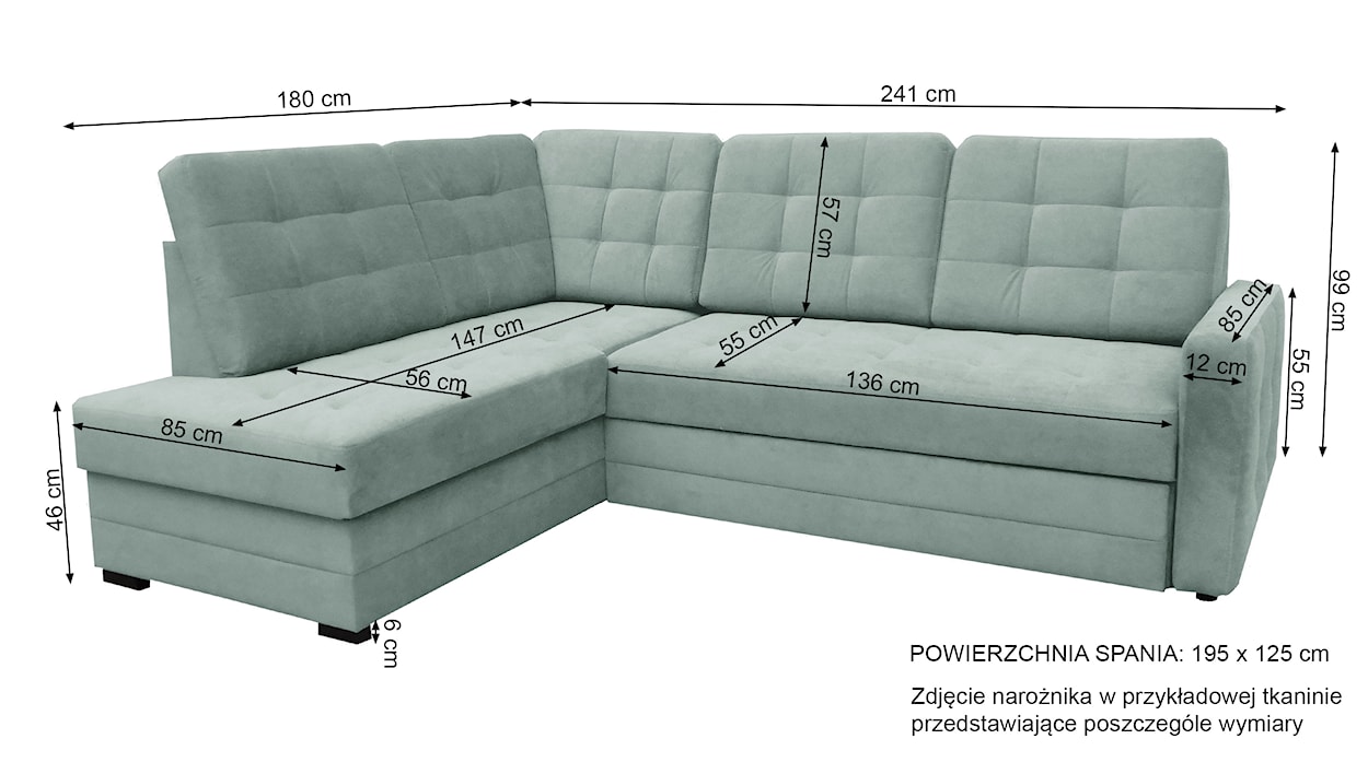 Narożnik z funkcją spania Tando L-kształtny beżowy z pojemnikiem welur hydrofobowy lewostronny  - zdjęcie 4