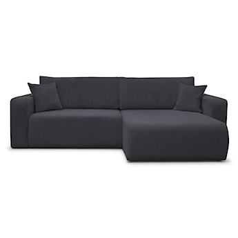 Narożnik z funkcją spania Nellio L-kształtny uniwersalny z pojemnikiem szary sztruks