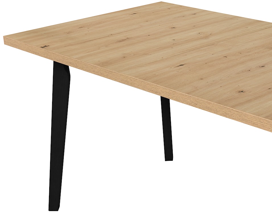Stół drewniany do jadalni rozkładany Korror 140-180x80 cm czarny/dąb artisan  - zdjęcie 3