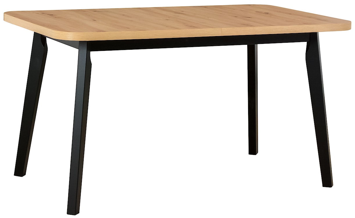 Stół drewniany do jadalni rozkładany Dimenly 140-180x80 cm czarny/dąb artisan 