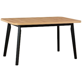 Stół drewniany do jadalni rozkładany Dimenly 140-180x80 cm czarny/dąb artisan