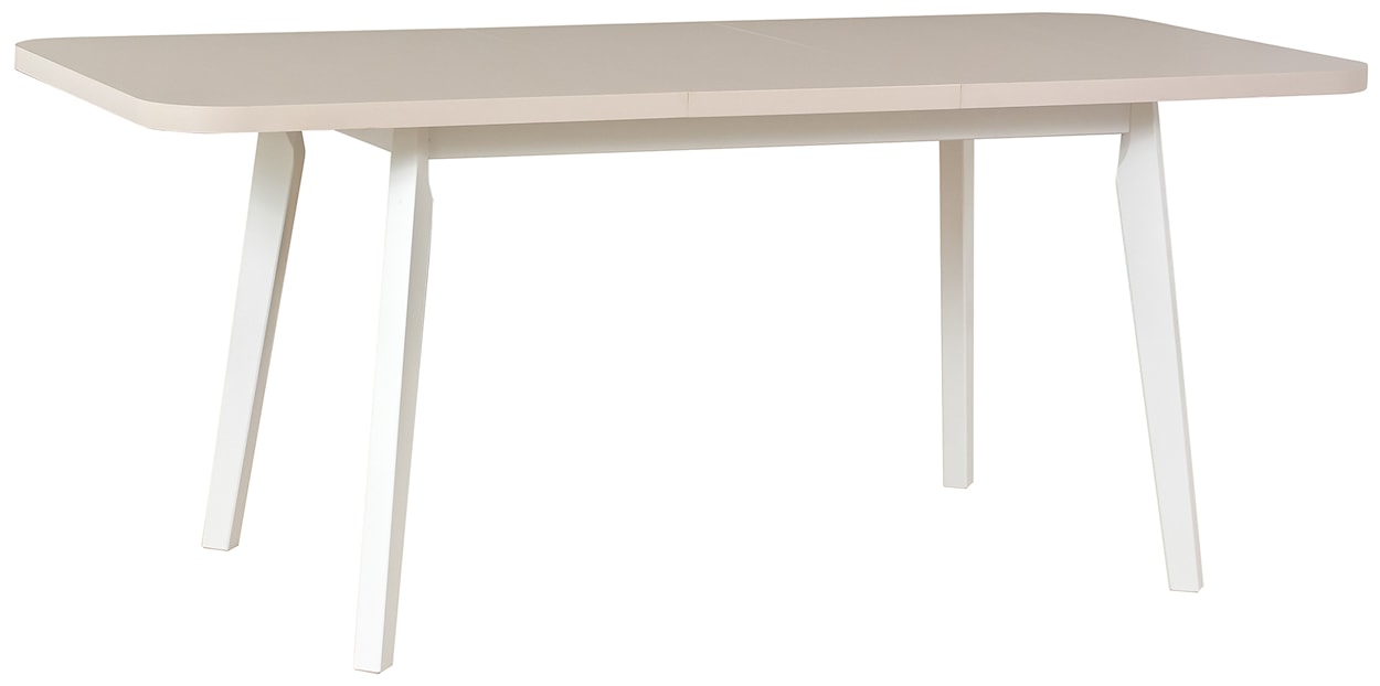 Stół drewniany do jadalni rozkładany Dimenly 140-180x80 cm biały/kaszmir  - zdjęcie 3