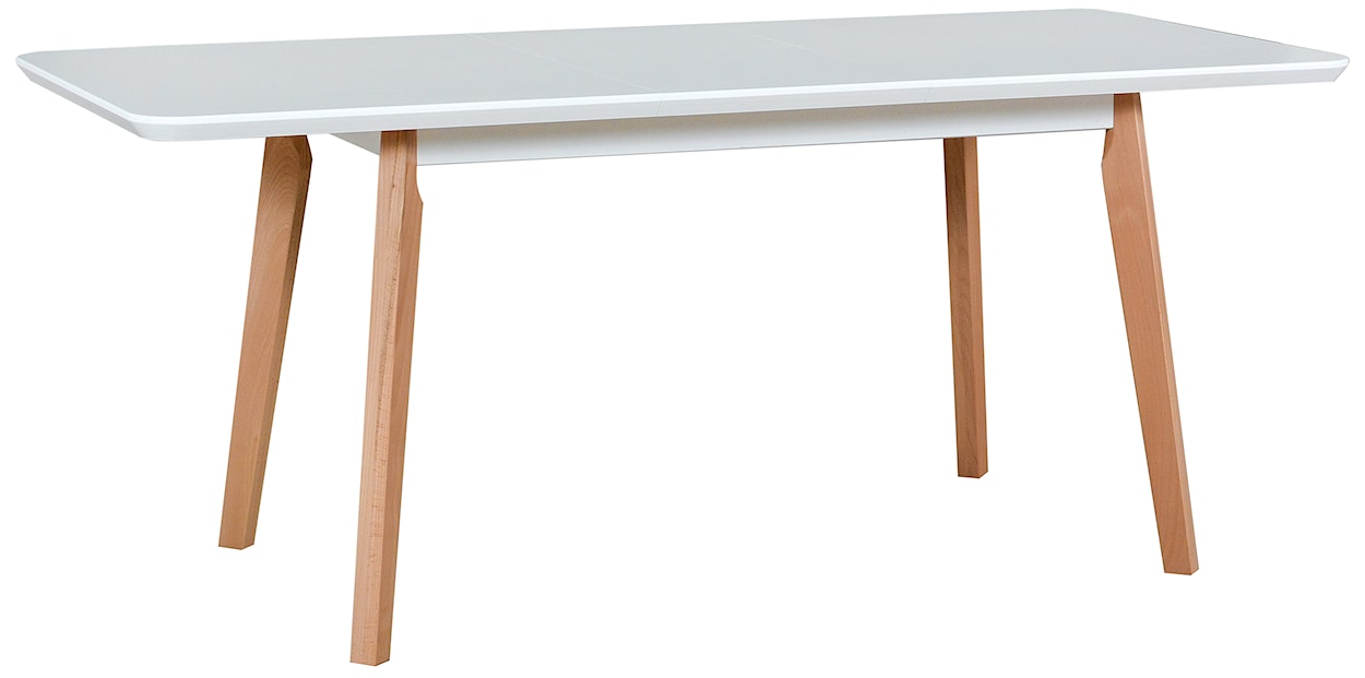 Stół drewniany do jadalni rozkładany Ofitied 140-180x80 cm dąb naturalny/biały  - zdjęcie 3