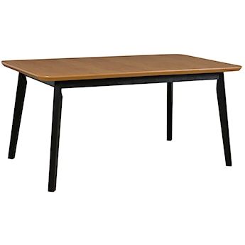 Stół drewniany do jadalni Ofitied 160-200x90 cm czarny/dąb naturalny