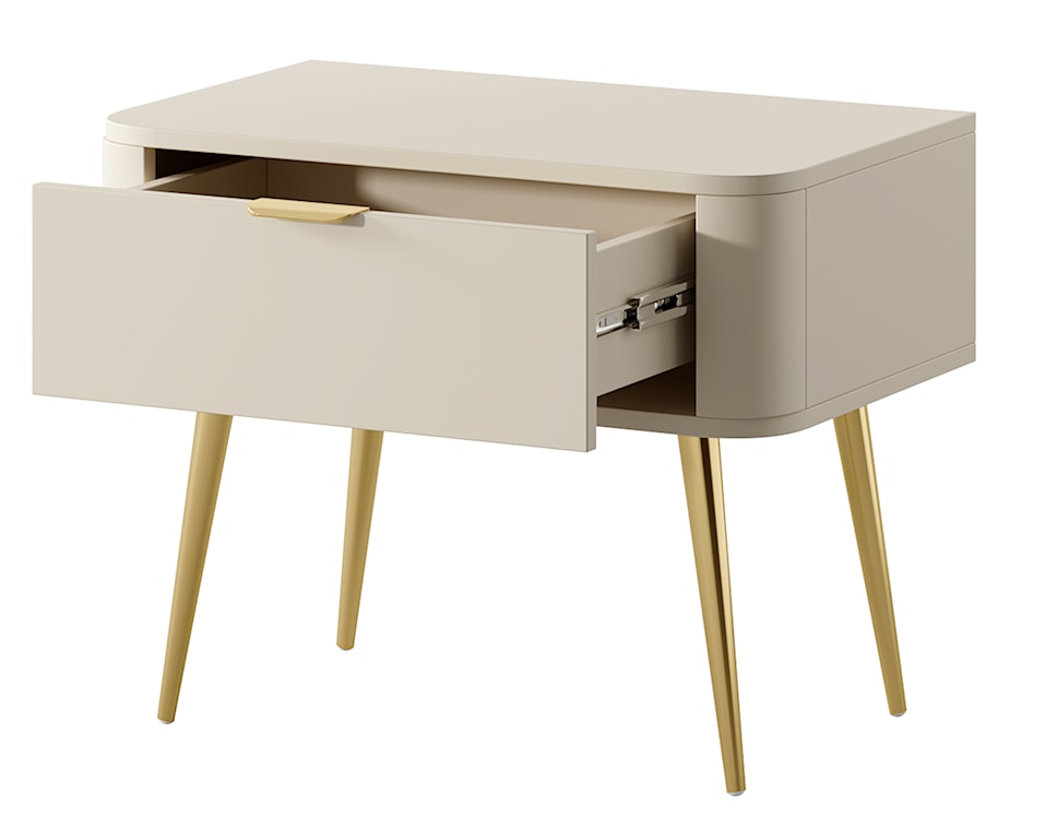 Szafka nocna Oval z szufladą 63 cm beż piaskowy  - zdjęcie 5