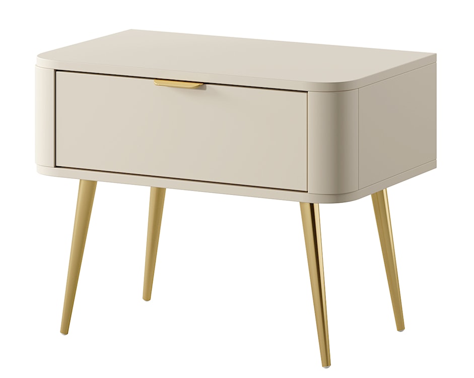 Szafka nocna Oval z szufladą 63 cm beż piaskowy 