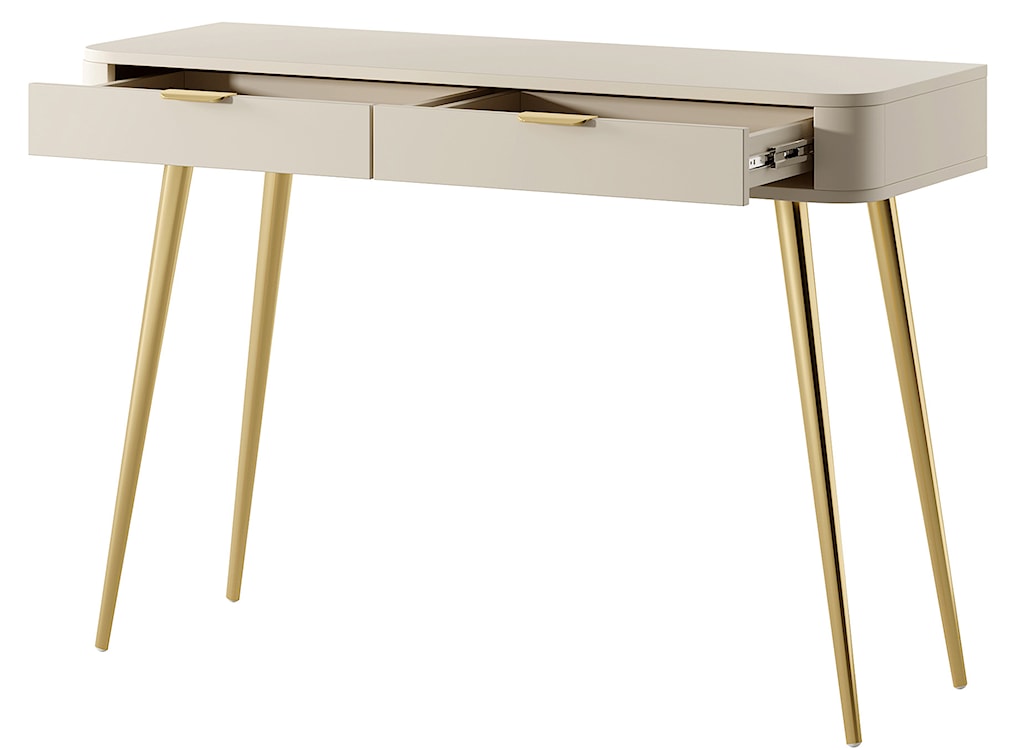 Toaletka z szufladami Oval 112 cm beż piaskowy  - zdjęcie 5