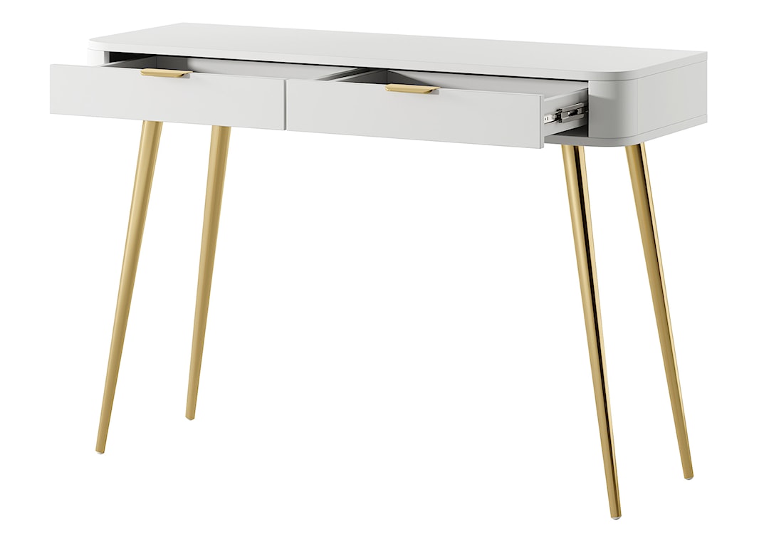 Toaletka z szufladami Oval 112 cm Biała  - zdjęcie 7