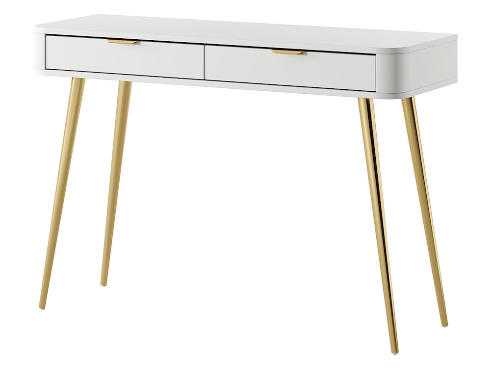 Toaletka z szufladami Oval 112 cm Biała 