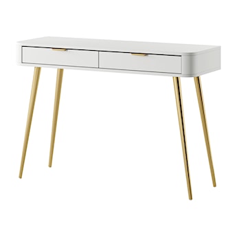 Toaletka z szufladami Oval 112 cm Biała