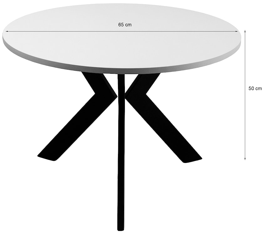Stolik kawowy Loussly okrągły 65 cm czarny  - zdjęcie 3