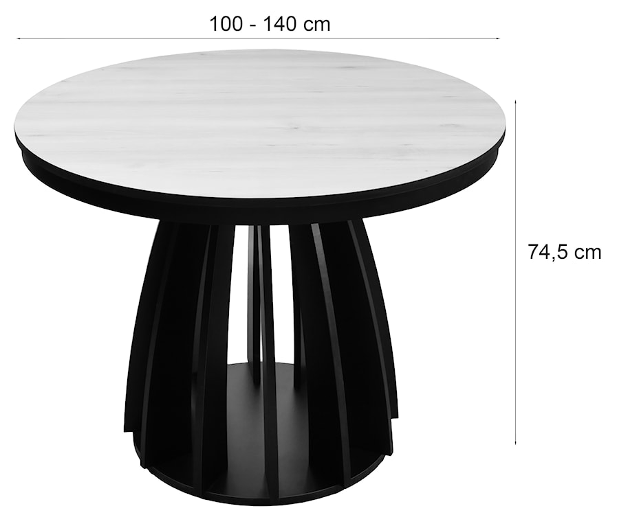 Stół rozkładany do jadalni Diciffy 100-140x100 cm kaszmir  - zdjęcie 4