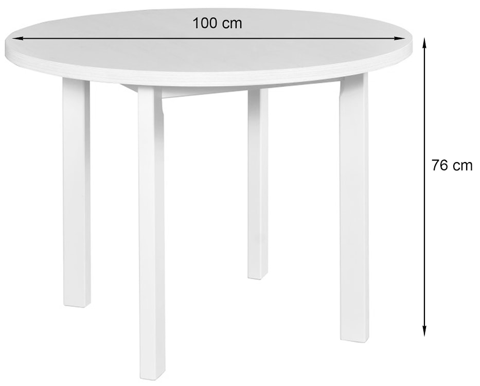 Stół drewniany do jadalni Filizes okrągły 100 cm czarny/dąb grandson  - zdjęcie 3