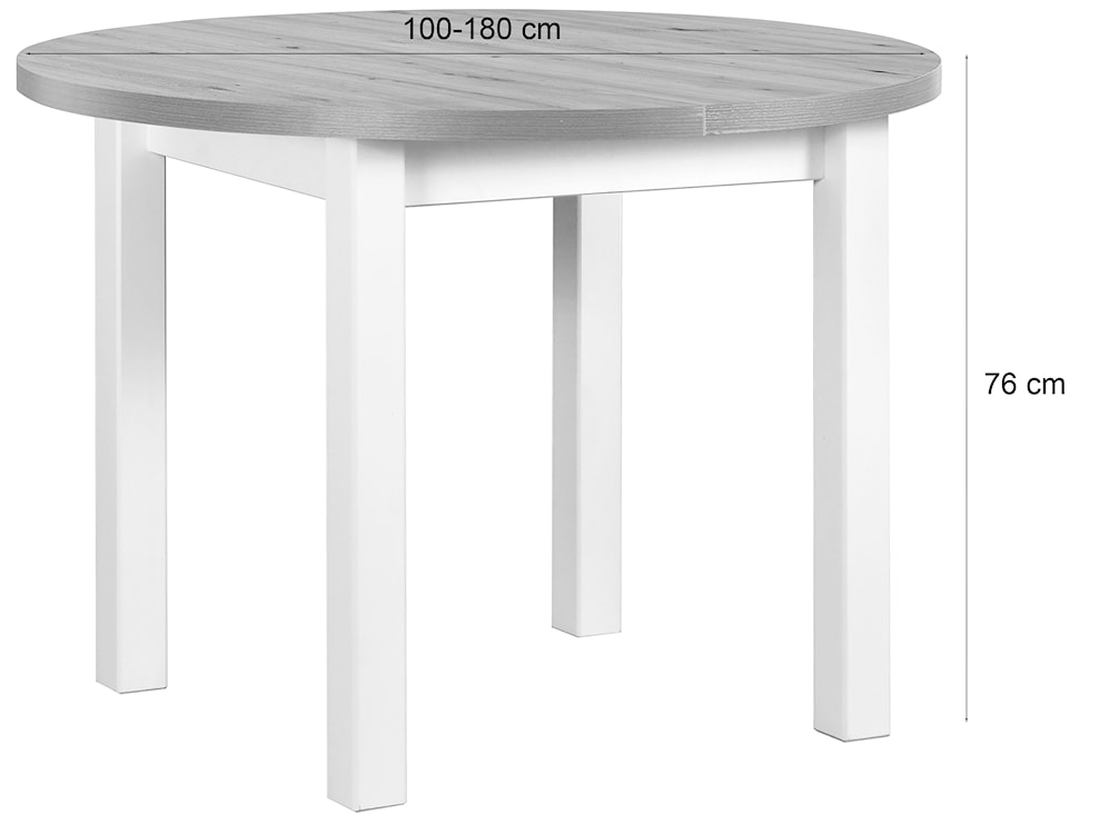 Stół drewniany do jadalni rozkładany Clinver 100-180x100 cm orzech  - zdjęcie 3