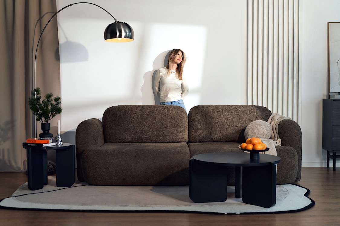 Stolik kawowy okragły Preffines S średnica 50 cm jesion czarny  - zdjęcie 6