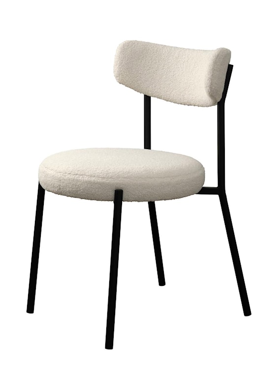 Krzesło tapicerowane Pikkie tkanina boucle biały