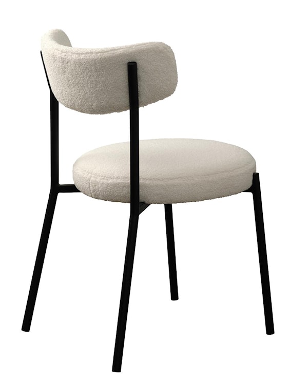 Krzesło tapicerowane Pikkie tkanina boucle biały  - zdjęcie 5