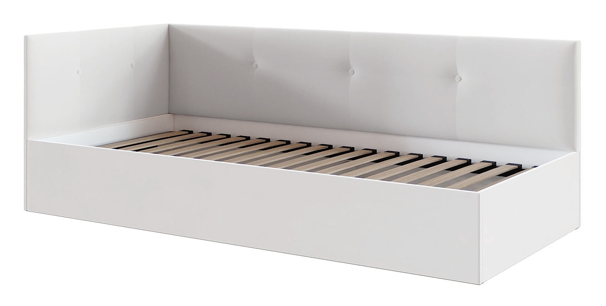 Łóżko młodzieżowe 90x200 cm Pixxel uniwersalne stelaż metalowy kremowe welur  - zdjęcie 6
