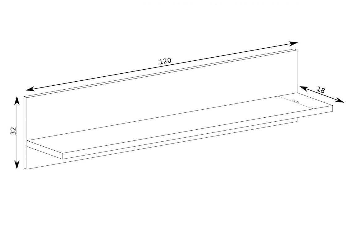 Półka wisząca Lamelia 120 cm w kolorze Artisan  - zdjęcie 2