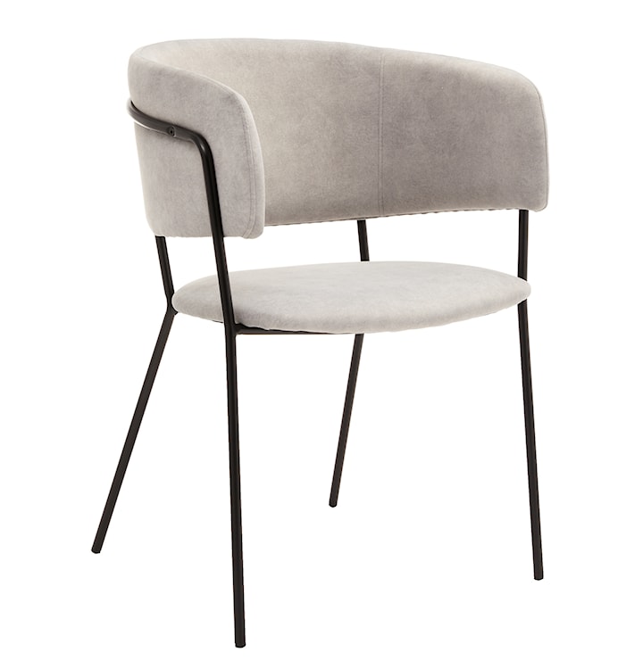 Krzesło tapicerowane Prools szare/ czarna podstawa 