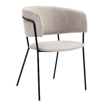 Krzesło tapicerowane Prools szare/ czarna podstawa
