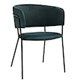 Krzesło tapicerowane Prools ciemnozielone/ czarna podstawa