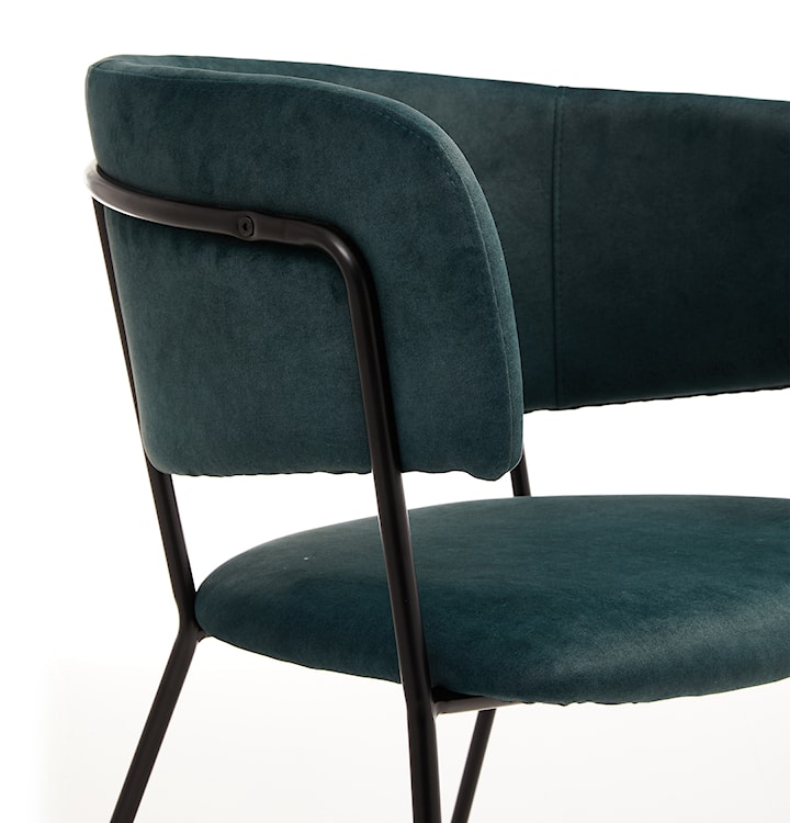 Krzesło tapicerowane Prools ciemnozielone/ czarna podstawa  - zdjęcie 4