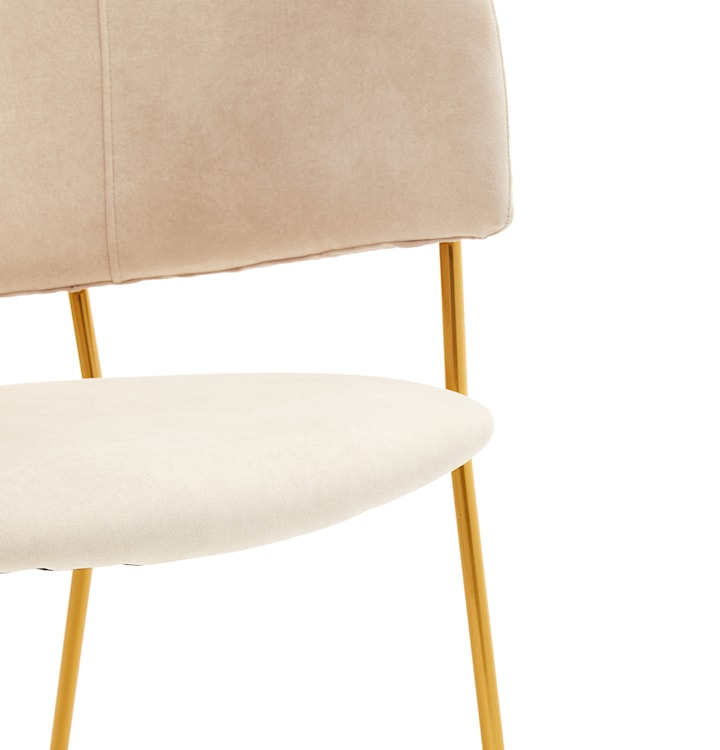 Krzesło tapicerowane Prools beżowe/ złota podstawa  - zdjęcie 12