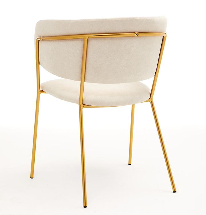 Krzesło tapicerowane Prools beżowe/ złota podstawa  - zdjęcie 4