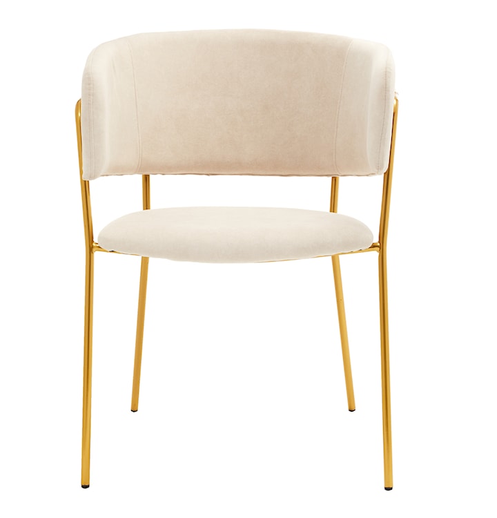 Krzesło tapicerowane Prools beżowe/ złota podstawa  - zdjęcie 11