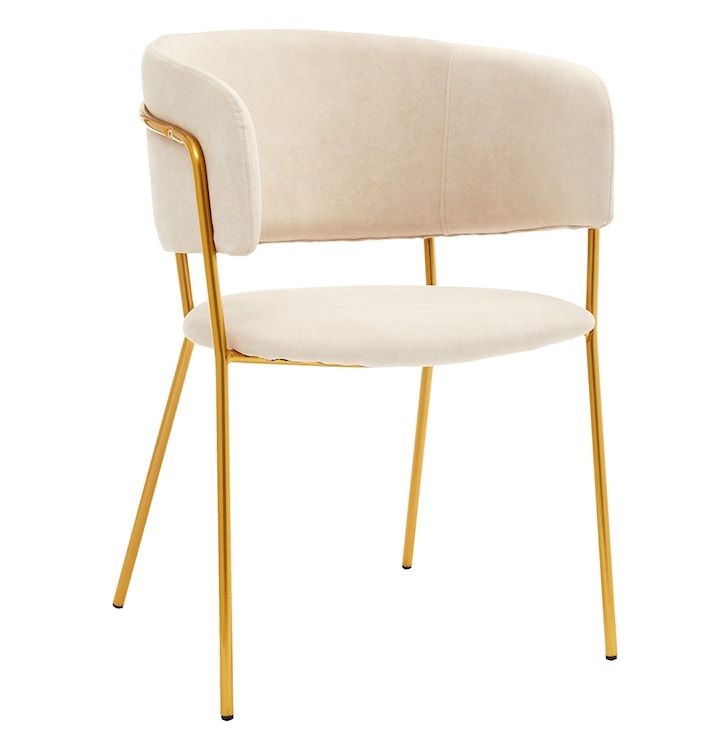 Krzesło tapicerowane Prools beżowe/ złota podstawa