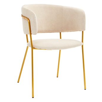 Krzesło tapicerowane Prools beżowe/ złota podstawa