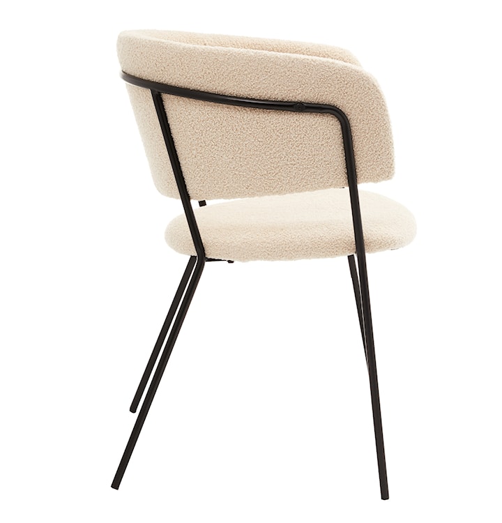 Krzesło tapicerowane Prools w tkaninie boucle kremowe/ czarna podstawa  - zdjęcie 8