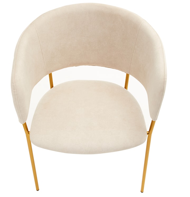 Krzesło tapicerowane Prools beżowe/ złota podstawa  - zdjęcie 2