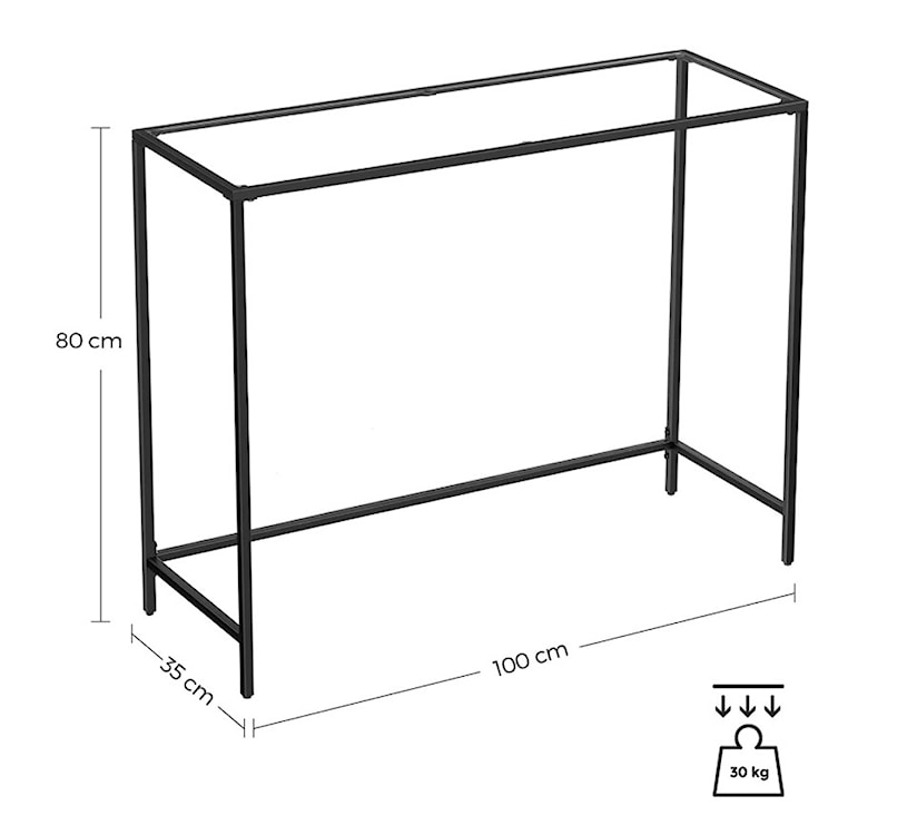 Konsola do przedpokoju Quistle 100x35 cm czarna  - zdjęcie 6