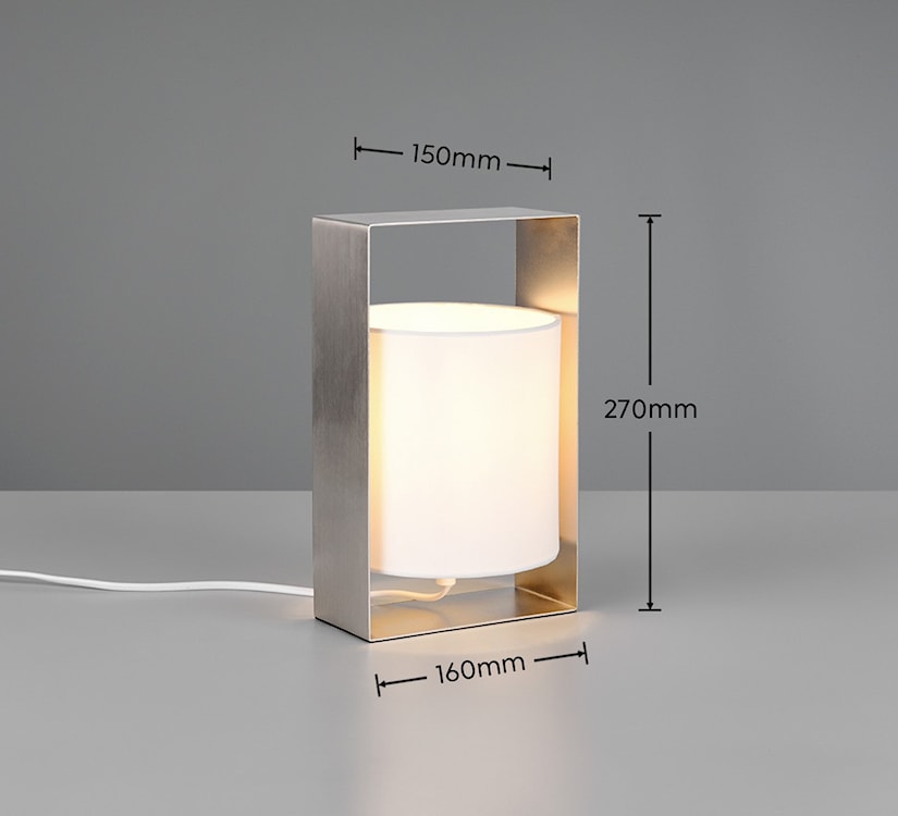 Lampa stołowa Pail biało-srebrna  - zdjęcie 2