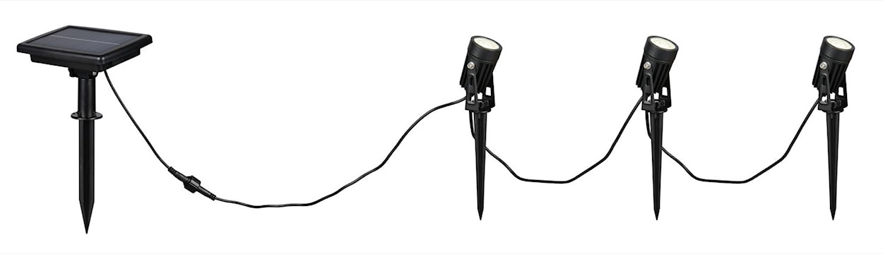 Lampy ogrodowe Obidos LED solarne czarne  - zdjęcie 5